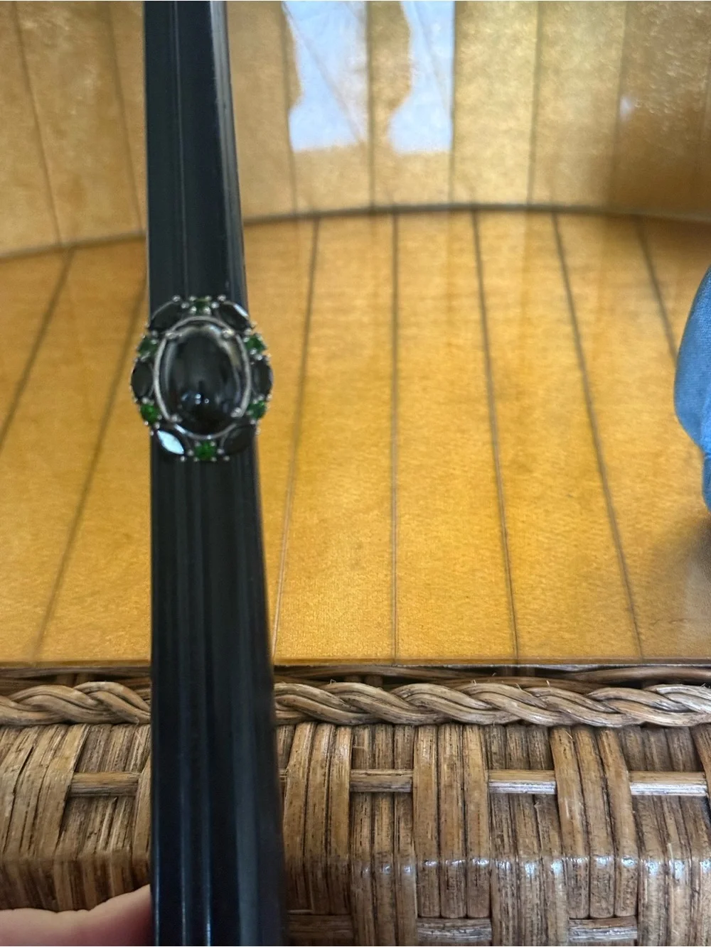 Sterling silver 925 Pardot Blackstar diopside ring
